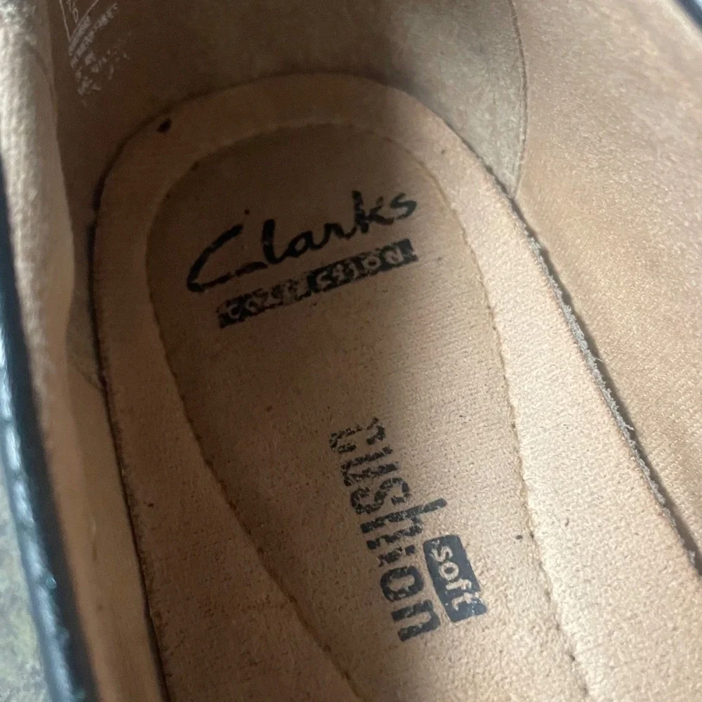 Clark's Collection Medora Nina Black Leather Flats Women's 10